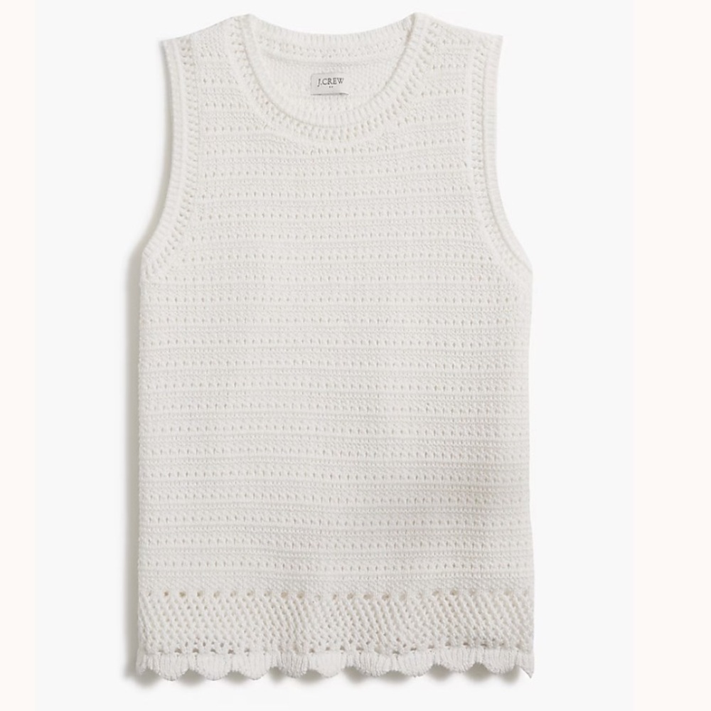 NWT J Crew Crochet sweater-tank Womens Small White - Picture 2 of 9